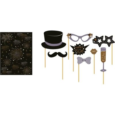 Accessoires pour Fête du Nouvel An Guirca - Ensemble Photocall de 8 Pièces Accessoires pour Fête du Nouvel An Guirca - Ensemble Photocall de 8 Pièces