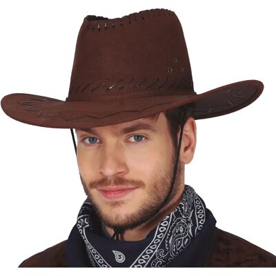 Chapeau de cowboy marron foncé pour adultes - Type de chapeau - Publicité Chapeau de cowboy marron foncé pour adultes - Type de chapeau - Publicité