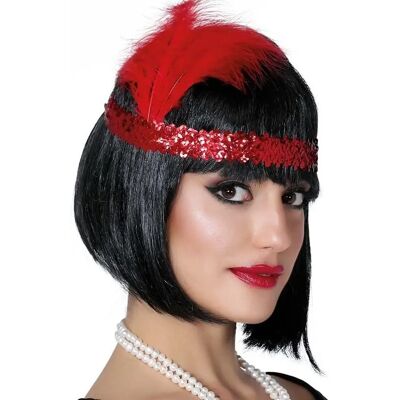 Générique BANDEAU CHARLESTON SEQUINS PLUMES 20CM ROUGE - Kiegészítő Générique BANDEAU CHARLESTON SEQUINS PLUMES 20CM ROUGE - Kiegészítő