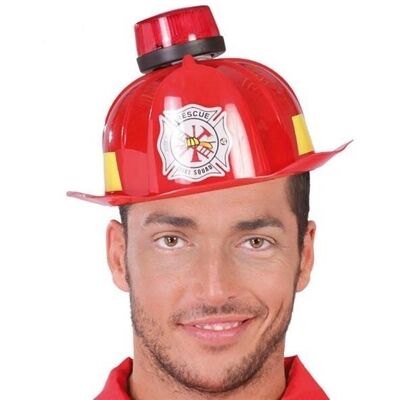 Casque de pompier rouge avec sirène, lumière et son - Casque de pompier - Publicité Casque de pompier rouge avec sirène, lumière et son - Casque de pompier - Publicité