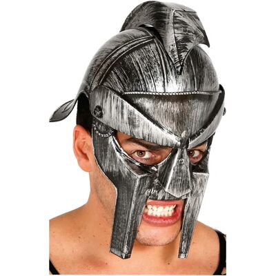 Casque de Gladiateur Romain Elmo - Argent Antique - Accessoire de Costume Casque de Gladiateur Romain Elmo - Argent Antique - Accessoire de Costume