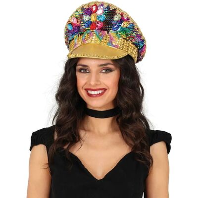 Golden Love Police vuxen hatt med strass Golden Love Police vuxen hatt med strass