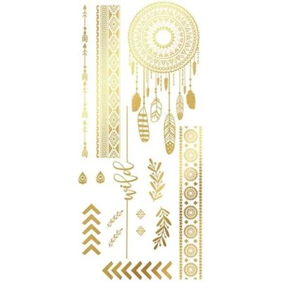 Guirca Hippie Goud - Tatoeage Guirca Hippie Goud - Tatoeage