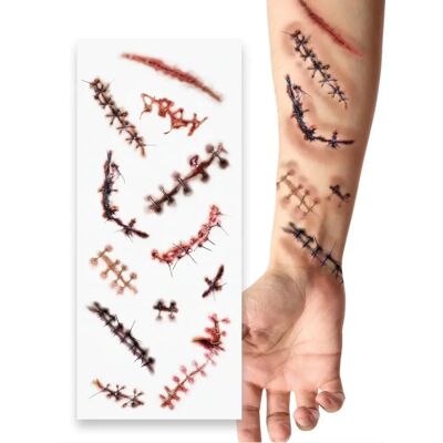 Zestaw tymczasowych tatuaży Guirca - Răni cusute Zestaw tymczasowych tatuaży Guirca - Răni cusute