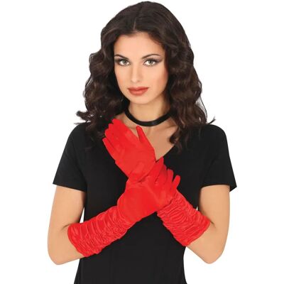 DISFRAZZES Rood Gerimpeld Kostuumhandschoenen - Handschoenen DISFRAZZES Rood Gerimpeld Kostuumhandschoenen - Handschoenen