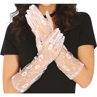 DISFRAZZES Weiße Spitzenhandschuhe - Par 36 cm DISFRAZZES Weiße Spitzenhandschuhe - Par 36 cm
