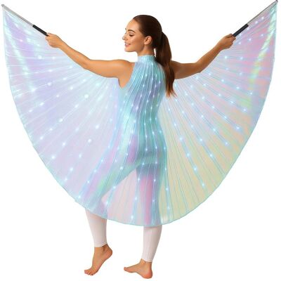 Fiestas Guirca Mantello Iris - Cape met Stokken & Licht - 140 Cm Fiestas Guirca Mantello Iris - Cape met Stokken & Licht - 140 Cm