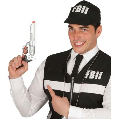 Generische FBI-Agent Spielzeugpistole - 28cm Silber Generische FBI-Agent Spielzeugpistole - 28cm Silber