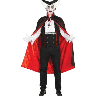 Capucha de vampiro negra con forro rojo - Disfraz Capucha de vampiro negra con forro rojo - Disfraz