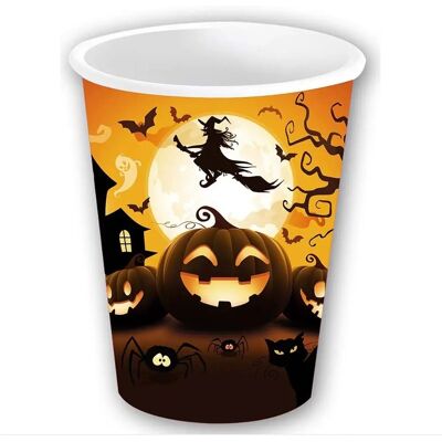 JADEO 6 gobelets en papier de citrouille - Halloween - 240 ml - Carton - Publicité JADEO 6 gobelets en papier de citrouille - Halloween - 240 ml - Carton - Publicité