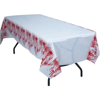 Guirca - Nappe en plastique avec motif de sang Halloween - 137x277cm Guirca - Nappe en plastique avec motif de sang Halloween - 137x277cm
