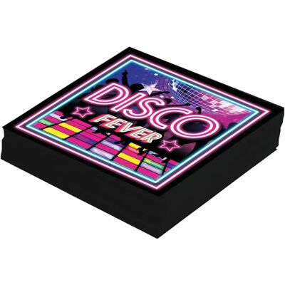 Guirca - Disco Fever - 33x33 cm - 12 unités - Serviettes Guirca - Disco Fever - 33x33 cm - 12 unités - Serviettes