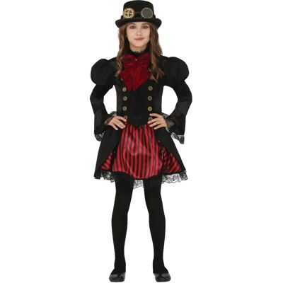 Glamourowy czerwony kostium steampunk dla dziewczynek - 5-6 lat Glamourowy czerwony kostium steampunk dla dziewczynek - 5-6 lat