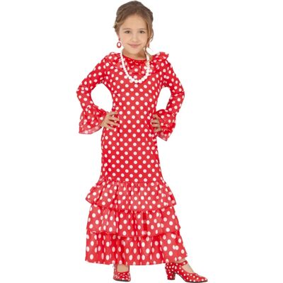Strój flamenco dla dziewczynek Guirca - Czerwony w grochy - 3-4 lata Strój flamenco dla dziewczynek Guirca - Czerwony w grochy - 3-4 lata