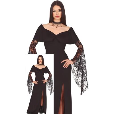Guirca Morticia Addams Kostuum - Gothische stijl voor meisjes - 14-16Y Guirca Morticia Addams Kostuum - Gothische stijl voor meisjes - 14-16Y