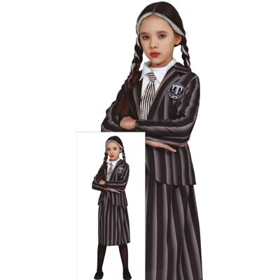 Déguisement fille Wednesday gothique - Taille M (115-123 cm) - Costume Déguisement fille Wednesday gothique - Taille M (115-123 cm) - Costume