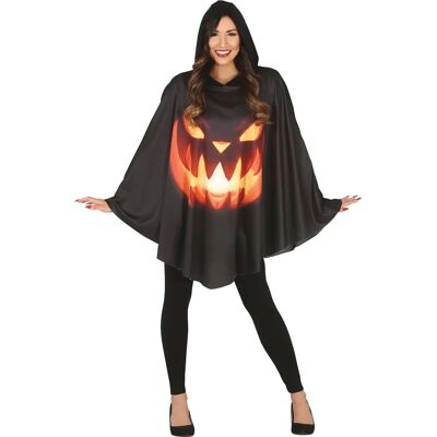 Disfraz de Halloween de Calabaza Guirca - Poncho con Capucha para Mujer Disfraz de Halloween de Calabaza Guirca - Poncho con Capucha para Mujer