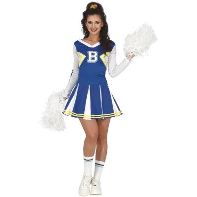 Fantasia de cheerleader azul Guirca - Vestido de cheerleader para mulheres Fantasia de cheerleader azul Guirca - Vestido de cheerleader para mulheres