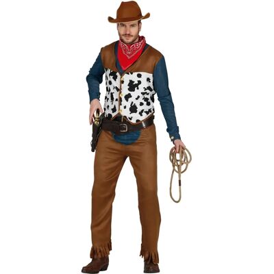 Guirca Cowboy-kostym för vuxna - Skjorta, väst och byxor med bälte Guirca Cowboy-kostym för vuxna - Skjorta, väst och byxor med bälte