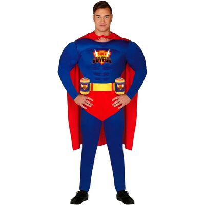 Fiestas Guirca - Costume Hero "Super Drinker" Adult Size L 52-54 Fiestas Guirca - Costume Hero "Super Drinker" Adult Size L 52-54
