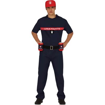 Costume da Pompiere Guirca - Adulto Francese 52-54 L Costume da Pompiere Guirca - Adulto Francese 52-54 L