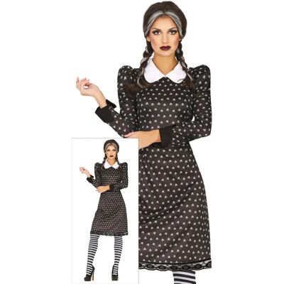 Robe femme Guirca mercredi - Déguisement d'écolière fantomatique Robe femme Guirca mercredi - Déguisement d'écolière fantomatique