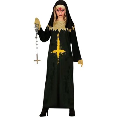 Fiestas Guirca Costume da suora adulta - Vestito nero con croce dorata Fiestas Guirca Costume da suora adulta - Vestito nero con croce dorata