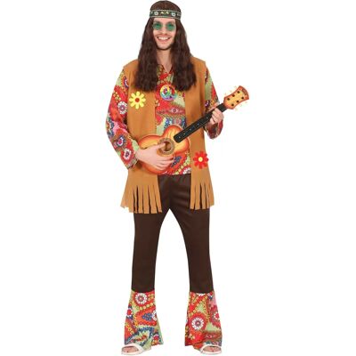 Fiestas Guirca - Costume Hippy Paix adulte 52-54 Fiestas Guirca - Costume Hippy Paix adulte 52-54