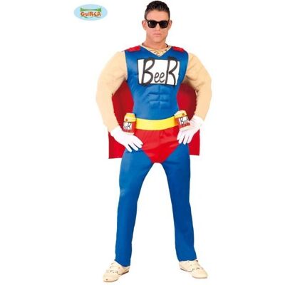Guirca L Costume de Superhéros Rouge-Beige-Bleu - Costume - Publicité Guirca L Costume de Superhéros Rouge-Beige-Bleu - Costume - Publicité