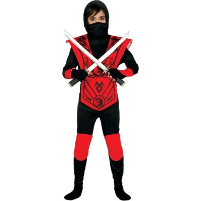 Disfraz de Ninja Guirca - Rojo y Negro, 3-4 Años Disfraz de Ninja Guirca - Rojo y Negro, 3-4 Años