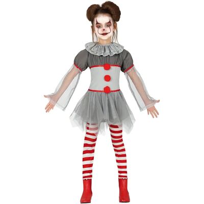 Lacey Wigs Psycho clown jelmez - Lányok Halloween ruha szürke/piros/fehér Lacey Wigs Psycho clown jelmez - Lányok Halloween ruha szürke/piros/fehér