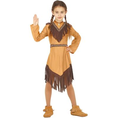 Déguisement d'Indienne pour filles Guirca - 5-6 ans - Robe amérindienne à franges Déguisement d'Indienne pour filles Guirca - 5-6 ans - Robe amérindienne à franges