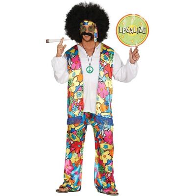 Fiestas Guirca - Kostým Hippie pro muže Modrý Květinový Velikost L Fiestas Guirca - Kostým Hippie pro muže Modrý Květinový Velikost L