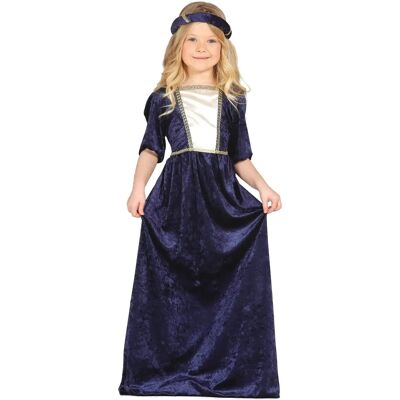 Costume de dame médiévale bleue pour fille 5-6 ans - Publicité Costume de dame médiévale bleue pour fille 5-6 ans - Publicité