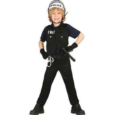 Fiestas Guirca - Costume Bambino Polizia SWAT - Nero - Costumi Bambini Polizia e Vigili del Fuoco Fiestas Guirca - Costume Bambino Polizia SWAT - Nero - Costumi Bambini Polizia e Vigili del Fuoco