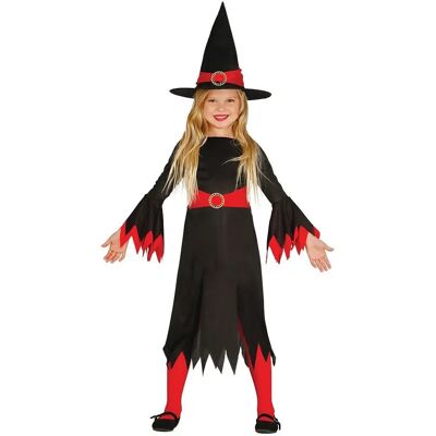 Disfraz de Bruja Negra Roja Guirca - Niños 115-123cm Disfraz de Bruja Negra Roja Guirca - Niños 115-123cm