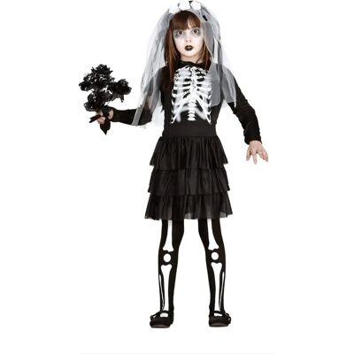 Dětský kostým nevěsta kostra - Černá/Bílá Halloween Dětský kostým nevěsta kostra - Černá/Bílá Halloween