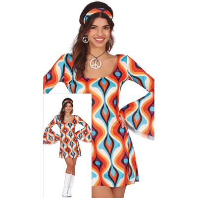 Fantasia disco Guirca - Vestido anos 70 para mulher Fantasia disco Guirca - Vestido anos 70 para mulher