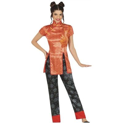 Costume chinois orange pour femme - vêtement - Publicité Costume chinois orange pour femme - vêtement - Publicité
