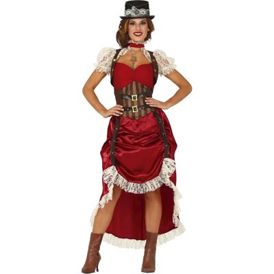 Guirca Damen Steampunk Kostüm - Rot & Spitzeneinsätze Guirca Damen Steampunk Kostüm - Rot & Spitzeneinsätze