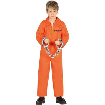 Guirca Prisoner Costume for Kids - Orange Jumpsuit - Halloween Guirca Prisoner Costume for Kids - Orange Jumpsuit - Halloween