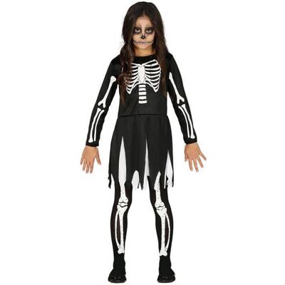 Costume Vestito Scheletro Bambina Taglia 10-12 Anni Costume Vestito Scheletro Bambina Taglia 10-12 Anni