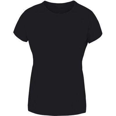 JOLUVI Schwarzes gekämmtes Baumwoll-T-Shirt - Top JOLUVI Schwarzes gekämmtes Baumwoll-T-Shirt - Top
