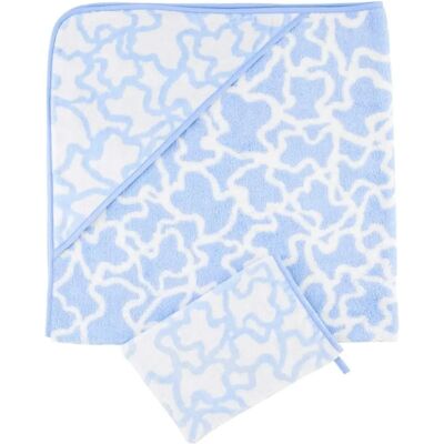 Tous Modello Blu - Asciugamano e Guanto Set Tous Modello Blu - Asciugamano e Guanto Set