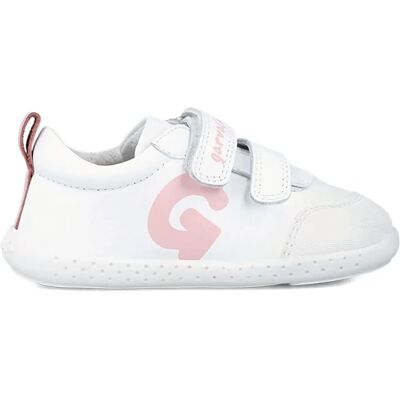 Garvalín Zapatillas de Piel Blanco Rosa - Deportiva Garvalín Zapatillas de Piel Blanco Rosa - Deportiva