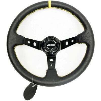Volant de Course OCC Motorsport - Cuir Noir 350mm - Voiture Volant de Course OCC Motorsport - Cuir Noir 350mm - Voiture