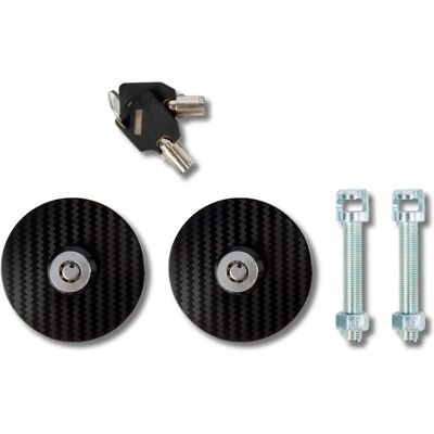Fecho do capô OCC Motorsport - Preto Prata - Com chave - Acabamento em fibra de carbono - Fecho do capô Fecho do capô OCC Motorsport - Preto Prata - Com chave - Acabamento em fibra de carbono - Fecho do capô