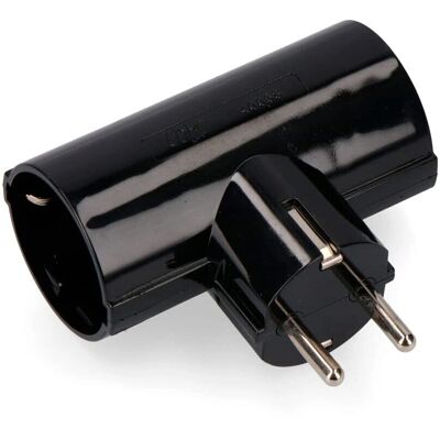 Adaptateur double prise EDM Noir 2400W 250V 16A - Publicité Adaptateur double prise EDM Noir 2400W 250V 16A - Publicité