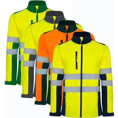 Roly Hi-Vis Softshell Jakke XL Marineblå/Fluorescerende Orange Roly Hi-Vis Softshell Jakke XL Marineblå/Fluorescerende Orange