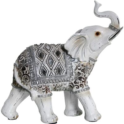 Figura di elefante in resina bianca DRW - Decorativa Figura di elefante in resina bianca DRW - Decorativa